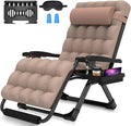 Suteck Oversized Zero Gravity Chair,33In XXL Lounge Chair w/Removable Cushion&Headrest, Reclining Camping Chair w/Upgraded Lock and Footrest, Reclining Patio Chairs Recliner for Indoor Outdoor,500LBS