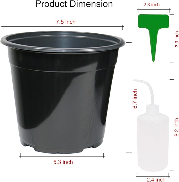 32-Pack 1.5 Gallon Nursery Pots, Thickened Soft Seed Starting Container for Indoor Outdoor Plants,Seedlings, Vegetables, Succulents and Cuttings (Black)