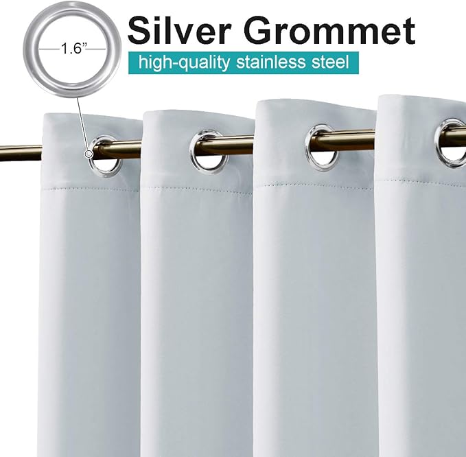 NICETOWN Bedroom Room Darkning Curtain for Patio Privacy, Thermal Insulated Grommet Sunlight Block Outside Divider UV Protection for Porch/Patio/Sliding Glass Door, W84 x L95, 1 Panel, Greyish White