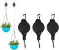 3Pack Retractable Plant Hanger Pulley System with Adjustable Rope Clips-Heavy-Duty for Indoor & Sheltered Outdoor Use(Max 15kg)