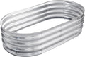 TATAANTY Galvanized Raised Garden Bed for Outdoor: 4X2X1ft Durable Metal Vegetable Plant Container Kit - Oval Planter Box for Gardening Flower Trough
