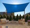 GORILLA GRIP Heavy Duty Sun Shade, UV Protection Fade Tear and Rust Resistant Rectangle Sunshade Canopy, Curved Edges Blocks Sunlight, Breathable Sail, Outdoor Patio, Lawn Garden, 8x10 FT Blue