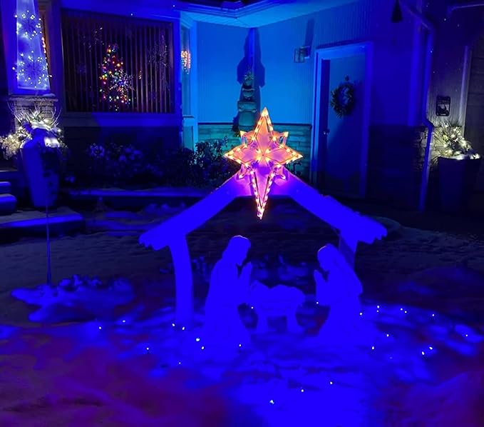 TOVEENEN 25W Color LED Outdoor Landscape Spotlight - Waterproof RGB Spot Lights for Yard Tree House Halloween Christmas, Dual Mode, 120V 25W