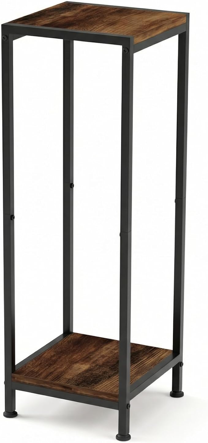TOSKING 30" Tall Plant Stand, 2-Tier Metal & Wood Plant Shelf, Heavy Duty Flower Pot Holder (Holds 160 lbs) for Living Room, Corner, Balcony and Garden