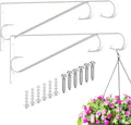 Plant Hangers Outdoor (2 Pack-15.5 Inch White) Plant Hooks Heavy Duty Iron Plant Hanger Hook for Wall, Hanging Plant Bracket for Planters, Bird Feeders, Lanterns, Wind Chimes, Outdoor