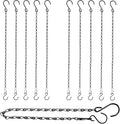 RIFNY 20 Inch Chain for Hanging Plants, Black Small Plant Chains for Hanging Baskets Kits with Hooks for Bird Feeders Planters Billboards Lanterns Wind Chimes Ornaments Outdoor Indoor Use (10 PCS)