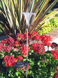 Solar Garden Stake Lights with Color Changing LED or Regular White LED Landscape Path Lights (Set of 2) (Lily Flower)