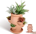 Strawberry Planter Garden Tower with 6 Pocket Terracotta Pot Vertical Garden Planters Pot Versatile Flower Container for Home Patio Balconies Gardening