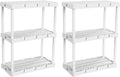 Gracious Living 2 Pack Light Duty Storage Shelves, Knect-A-Shelf 3-Shelf Ventilated Shelving Rack Organizer for Home, Garage, Basement, Laundry, White