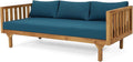 Claremont Outdoor 3 Seater Daybed with Cushions - Acacia Wood - Teak/Dark Teal