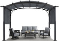 MASTERCANOPY 10x12ft Outdoor Retractable Pergola with Sun Shade Canopy Patio Metal Garden Pergola,Dark Grey