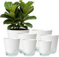 GARDIFE 2026 Upgraded Self Watering Plant Pots with Drainage Hole, 8/7/6.5/6/5.5/5/4 Inch Flower Planting Containers for House Plants, African Violet, Flowers, Cactus (White, 8+7+6.5+6+5.5+5+4 inch)