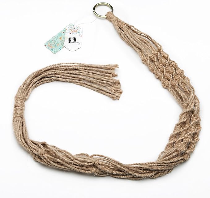 Mkono 4 Pack Macrame Plant Hangers Indoor Hanging Planter Basket Decorative Flower Pot Holder Jute Rope for Indoor Outdoor Home Decor 4 Legs 40 Inch, Brown