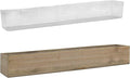 CYS EXCEL Rectangle Wood Planter Box with Removable Plastic Liner (H:4" Open:34"x5") | Multiple Size Choices Wood Rectangular Planter | Indoor Decorative Window Box