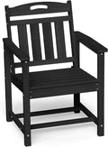 Ciokea Outdoor Patio Dining Chair, HDPE Porch Chairs for Dining Table, All-Weather Durable Outdoor Furniture for Backyard, Garden, Lawn & Poolside, Black
