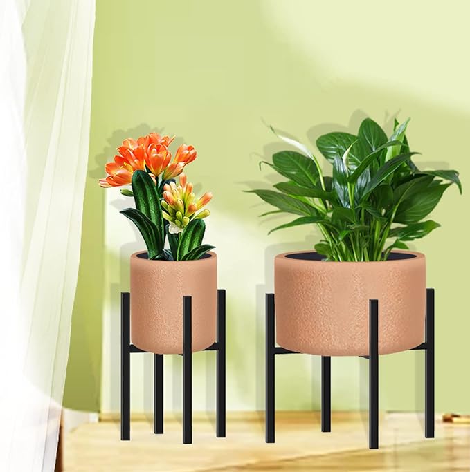 Plant Stand for 10"-16" Plant Pot Indoor Outdoor Corner, Adjustable Metal Heavy Duty for Large Pot (Black 1 Pack)