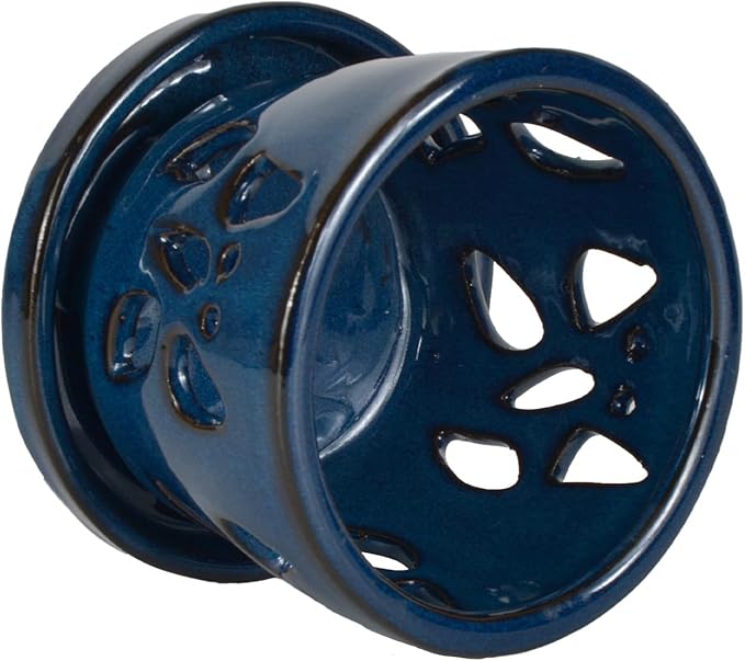 W&W Orchid Pot with Holes and Saucer for Repotting, Blue, 5 Inch