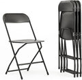 Flash Furniture Hercules Series Plastic Folding Chairs for Parties and Weddings, Stackable Commercial Event Seats with 650-lb. Static Weight Capacity, Set of 4, Black