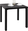 PHI VILLA Indoor Outdoor Small Metal Square Side/End Table, Patio Coffee Bistro Table, Black | Indoor, Outdoor, Patio, Coffee