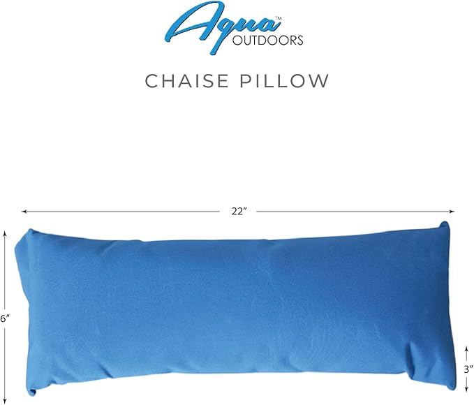 Aqua Outdoors in-Pool DEEP Ledge Chaise Set - Two Chaises - Two Headrest Pillows - Chaise Risers and One Large in Pool Side Table - for ledges 9"-14" inches Deep (Classic White-Blue)