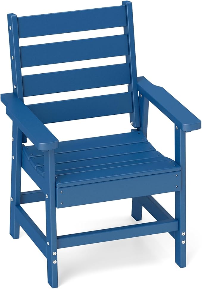 GREENVINES Outdoor Dining Chair | HDPE | Patio Chairs | All-Weather | Blue