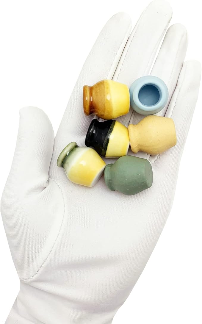 Miniature Terracotta Pots, 6 Pieces Mini Ceramic Clay Flower Pots Pottery Planter for DIY 1:12 Dollhouse Fairy Garden Flower Plants Bonsai Micro Landscape Decoration