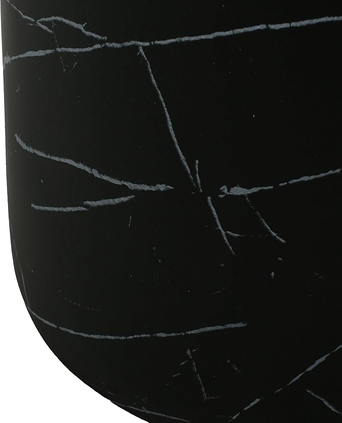 Christopher Knight Home Outdoor Round Side Table,Patio Garden Stool End Coffee Table,Decorative Accent Table for Patio,or Balcony,Lightweight Concrete Material,Black Marble