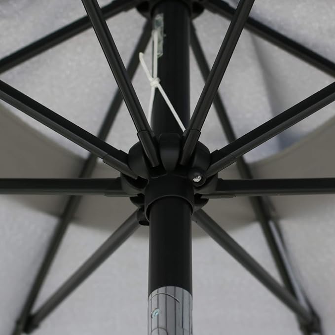 Sunnyglade 9Ft Patio Umbrella Outdoor Table Umbrella with 8 Sturdy Ribs (Dark Gray)