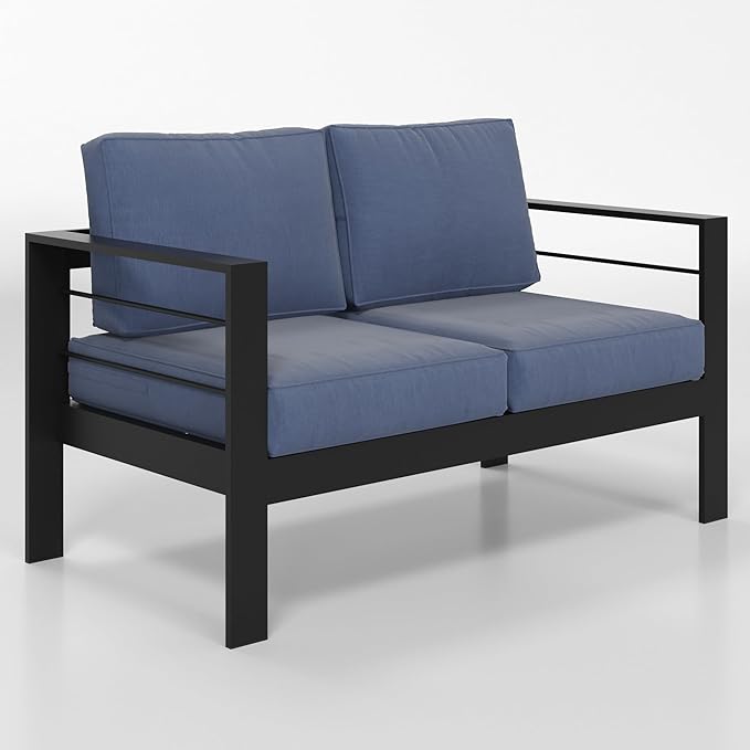 Solaste Aluminum Loveseat Patio Furniture, Weather-Resistant, Blue