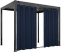 Easy-Going Linen Look Outdoor Curtains Waterproof Windproof Porch Curtains, Soft Thicken Outdoor Privacy Curtains for Patio, Gazebo, Grommet Top and Tab Bottom Drape, 1 Panel, 54x96 inch, Navy
