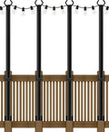 AILBTON 4 Pack 5Ft String Light Poles,Light Poles for Outside String Lights,Outdoor Light Poles with Fork,Metal Pole Stand for Patio,Backyard,Deck
