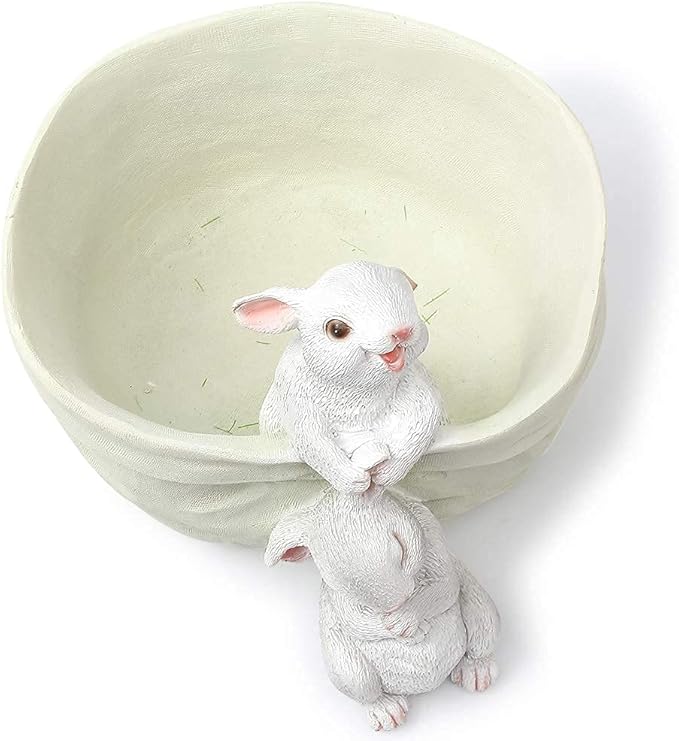 Rabbit Flower Pot Succulent Planter Garden Pots,Decorative Flower Pot,Bunny Pot Resin Containers,Animal Shaped Cartoon Planter Pots,Art Decorations(No Drainage Hole)
