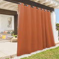 RYB HOME Extra Wide Outdoor Curtains for Patio Waterproof Heavy Duty Thermal Insulated in Summer Full Coverage Privacy for Porch, Cabana & Pergola, W100 x L95, Mecca Red, 1 Panel