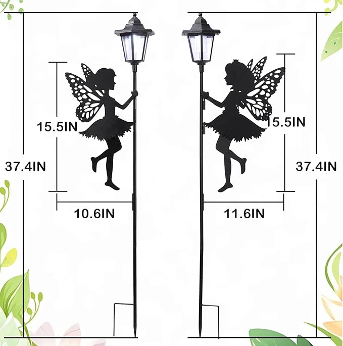 ZKLiLi Fairy Solar Garden Light,Outdoor Garden Fairy Decor Waterproof Large Hanging Lantern Lights Decorations for Patio Yard Porch Lawn Pathway Statues Outdoor Decor Gifts（Warm Light）