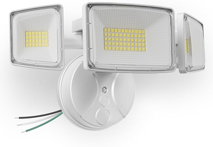 Onforu 100W 11000LM Flood Lights Outdoor, Brightness Security LED Flood Lights with 3 Adjustable Heads, Switch Controlled, IP65 Waterproof 6500K Outside Exterior Flood Light for Yard Garage Eave Patio