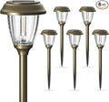 XMCOSY+ Solar Lights Outdoor 10/25 LM LED with 2 Lighting Modes, Solar Garden Lights Glass and Metal, IP65 Waterproof Solar Powered for Yard Pathway Walkway Driveway Patio (6 Pack, Warm White)