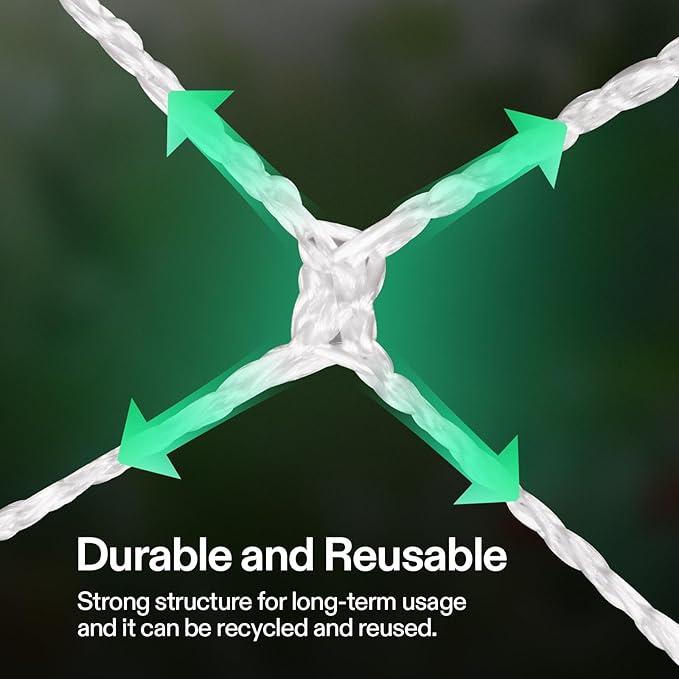 VIVOSUN 5 x 15 ft. Plant Trellis Netting, Heavy-Duty Polyester Grow Net, Garden Trellis Netting with Square Mesh for Climbing Plants, Vegetables, Fruits, and Flowers, 2-Pack