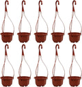 YARNOW 10 Pack Plastic Hanging Planters with Drainage Holes & Chains, 3.5 Inch Hanging Pots for Plants Indoor Balcony Garden Patio