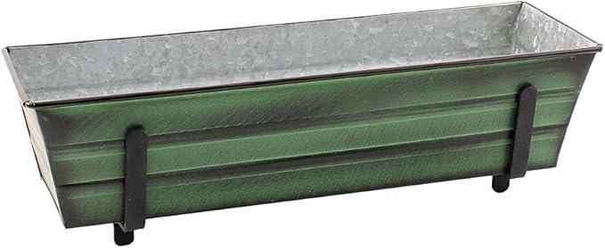 Achla Designs Galvanized Window Flower Box Planter-Green-Small (22" L x 6" W x 5" H)