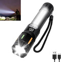 Rechargeable Flashlight High Lumens 900,000L, Super Bright LED Handheld Flashlights, 5 Modes Powerful Tactical Flash Light with Cob Side Light, USB C, Waterproof for Home, Emergency