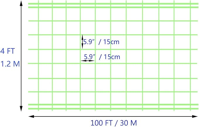 Green Trellis Netting 4x100 ft Heavy Duty Garden Netting Polypropylene Plant Support Net for Climbing Vegetables Fruits Flowers