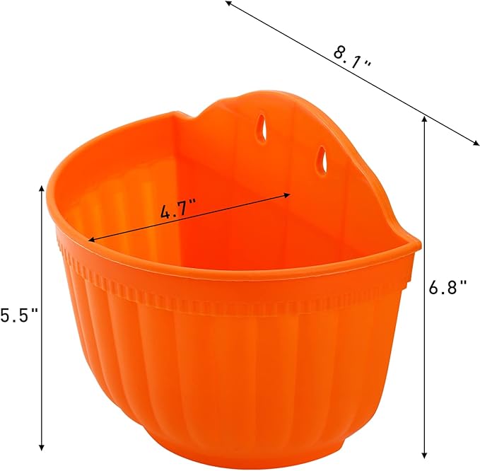 DEAYOU 6 Pack Wall Planter Hanging Flower Pot, Window Hang Indoor Outdoor Plant Basket for Fence, Railing Resin Pots with S Hooks and Drainage Meshes, Half Round Herb Holders for Garden
