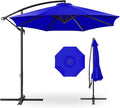 Best Choice Products 10ft Offset Cantilever Hanging Market Patio Umbrella, 8 Sturdy Ribs, Easy Adjustment - Resort Blue