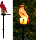 Cardinal Garden Decor Red Bird Figurine Memorial Solar Light Outdoor Stake Patio Yard Art Lawn Ornament Porch Christmas Decorations Outside Statue Gift for Mom Grandma Women Mother