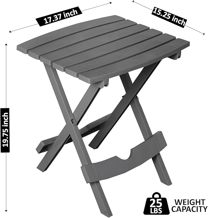 Adams Quik-Fold® Side Table - Charcoal