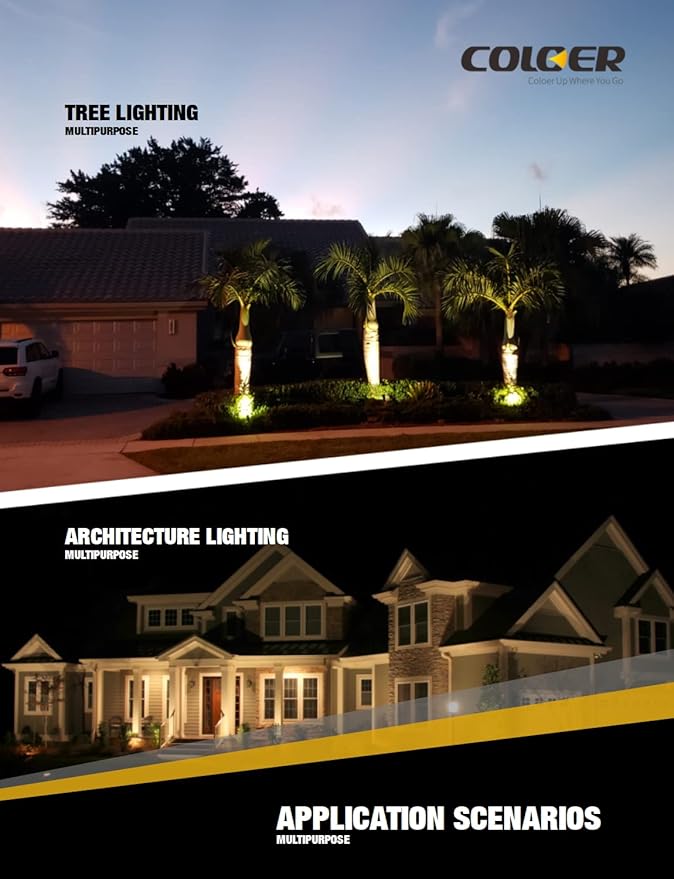 COLOER Mini Size Die-cast Brass Landscape SpotLights Outdoor, 2.5W 12Volt AC/DC Low LED Voltage Spot Light, IP65 Waterproof Light Houses Decorations for Yard, Bronze,2700K Warm White(104B)