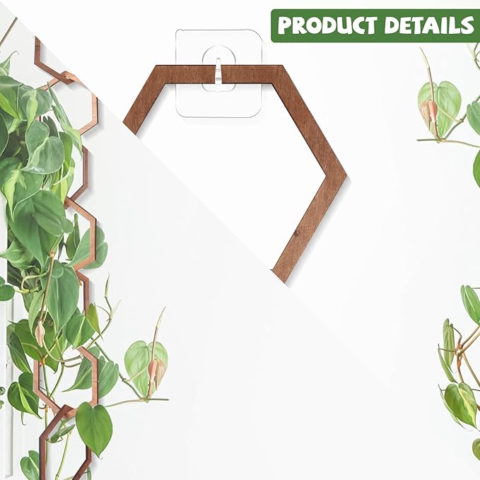 18Pcs Chain Trellis for Climbing Plants, Indoor&Outdoor Garden Wall Trellis, Plant Vine Support Wooden Potted Plant Trellis for Monstera, Pothos, Ivy