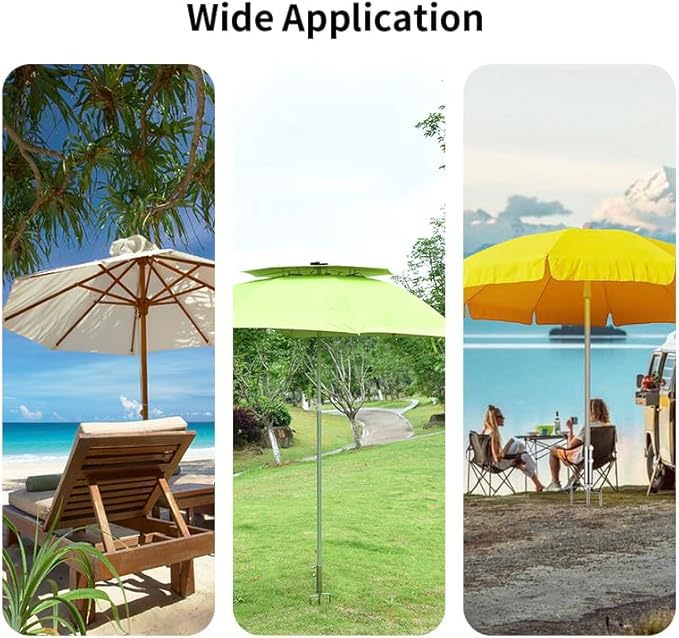 Portable Beach Umbrella Sand Anchor, Stainless Steel Lawn Umbrella Base Holder, Resistant to Strong Winds and Rustproof Umbrella Stand for Umbrella, Fishing Rod,Beach