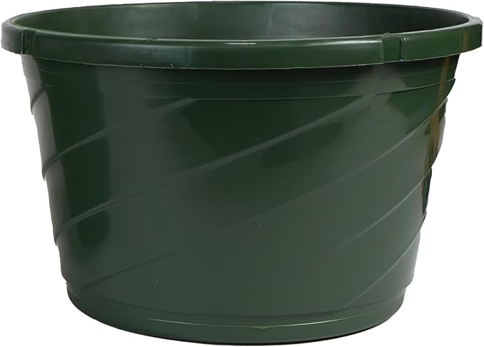 The HC Companies Euro Hanging Basket Planter Decorative 12-Inch Large Plastic Hanging Basket w/Swirl Design for Outdoor Plants | Green