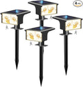 btfarm Solar Spot Lights Outdoor Waterproof, 4 Pack/3 Modes Motion Sensor Lights, Solar Powered Spotlights 2-in-1 Auto On/Off for Outside Pathway Yard Garden Landscape Lighting, Warm White
